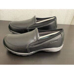 Black‎ Leather Loafers 8 Wide Shoes Slip On preppy minimalist business casual